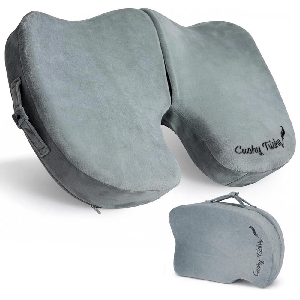 Cushy Tushy Premium Foldable Travel Seat Cushion, Perfect for Travel or Driving